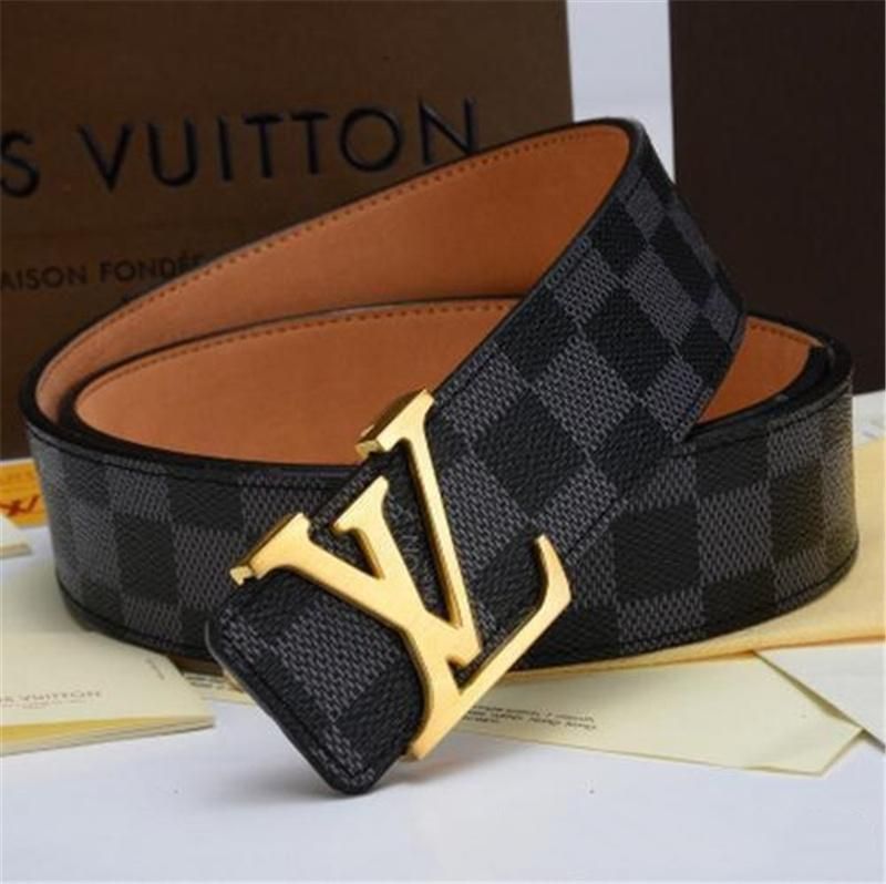 2019 166 LOUIS VUITTON New High Quality Belts Men Fashion Mens Designers Belts Genuine Belt Gold ...