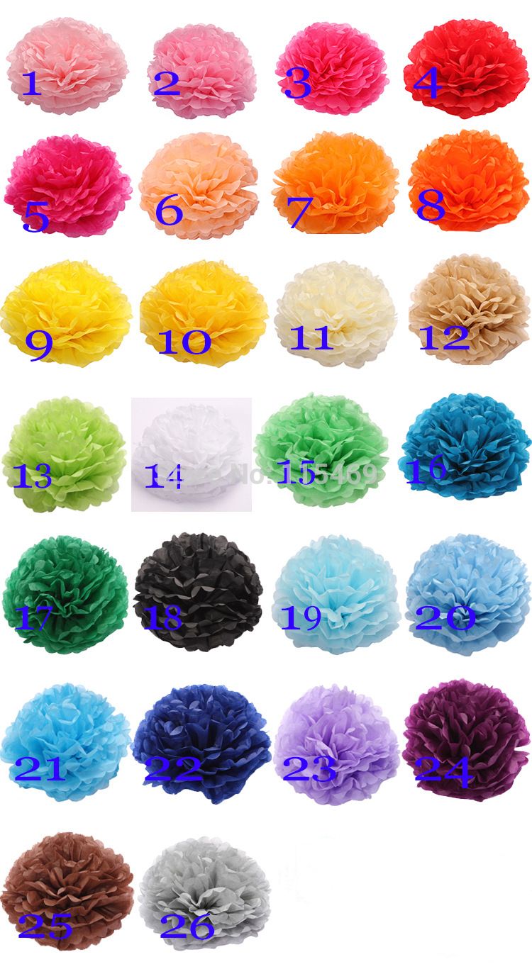 2019 Artificial Flower Wedding Decoration 10 25cm Paper Tissue Pom