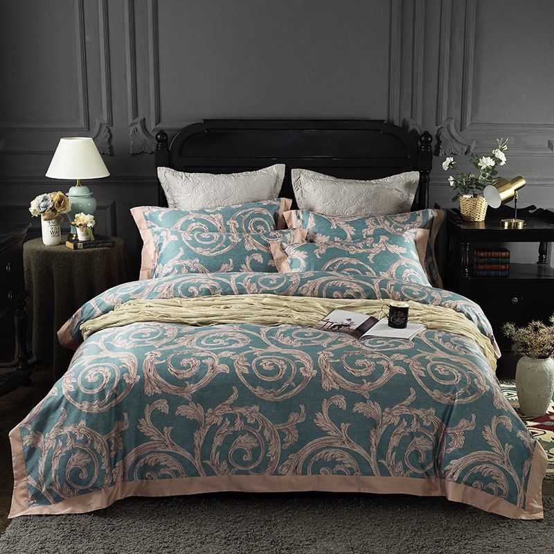 100 Egyptian Cotton Bedclothes Bedlinen Royal Blue European Bed