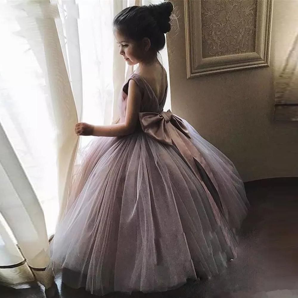 Ball Gown Puffy Soft Tulle Skirt Flower Girl Dresses For Weddings Kids ...