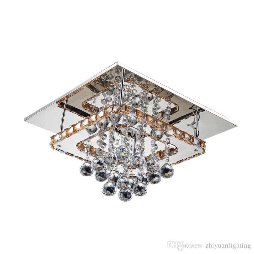 Modern Square Crystal Led Ceiling Lights Corridor Hallway Lamp European Style Aisle Balcony Surface Mounted Lighting Fixtures