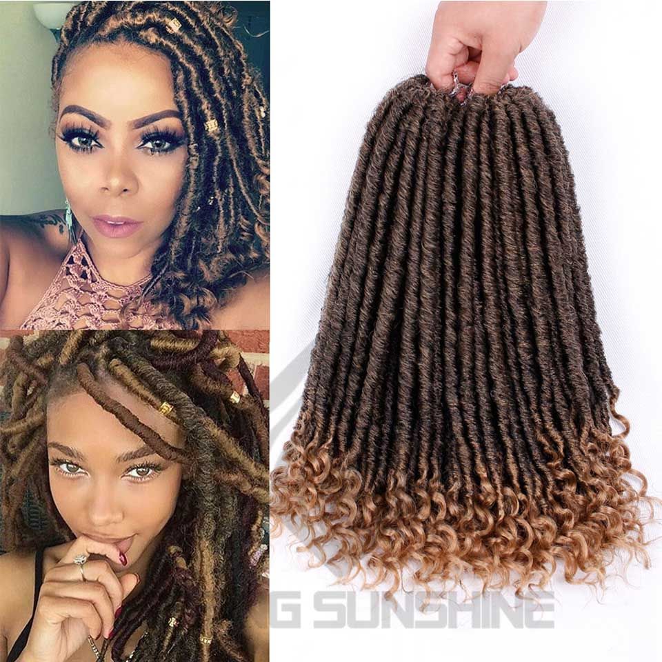 2019 New Style Goddess Locs Crochet Hair 1packswith Curly Ends