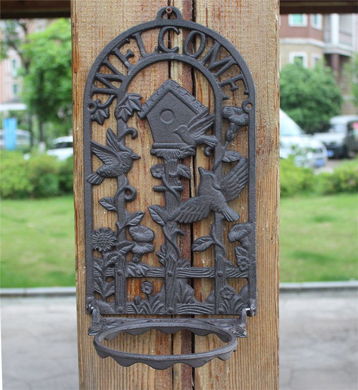 2020 Cast Iron Wall Mounted Pot Holder Flower Plant Planter Basket