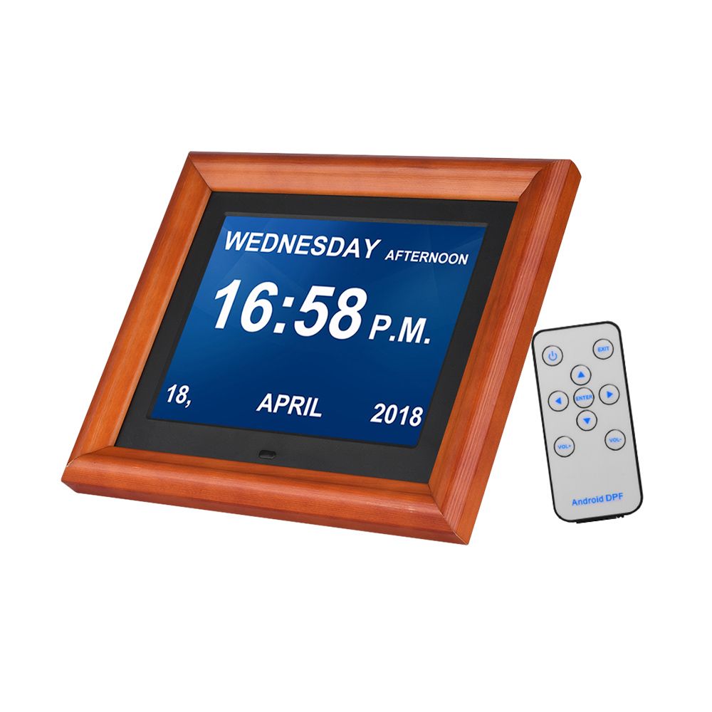 1280 800 Hd Large Led Screen Digital Photo Frame Desktop Electronic Al Wooden Rim Support Full Function