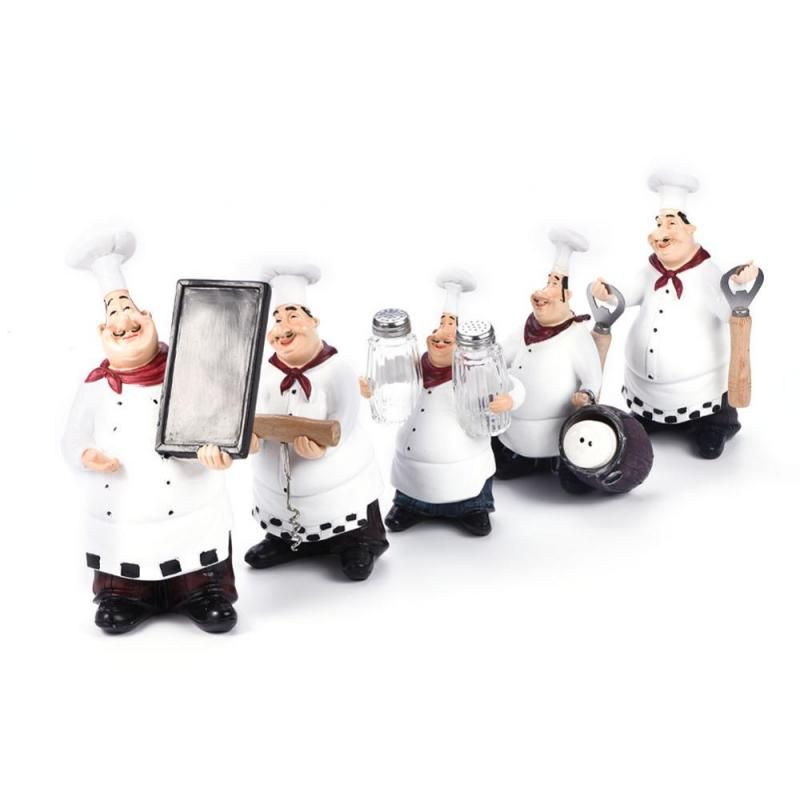 Cute Chef Statue Figurine Ornaments Vintage Home Decor Kitchen