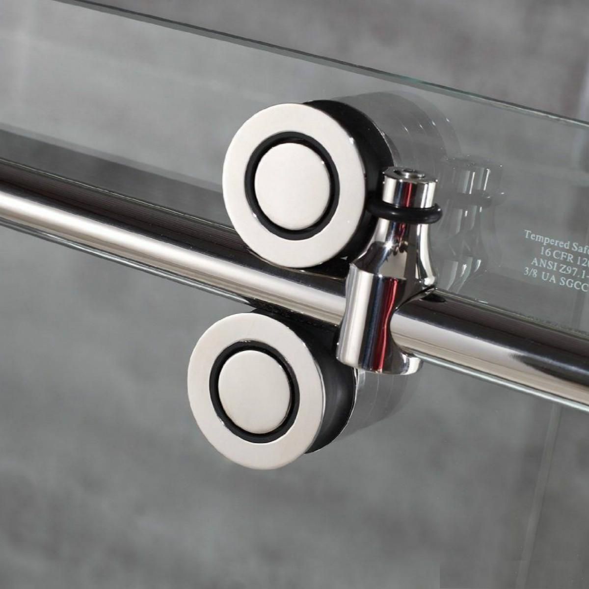 2021 USA 6.6FT Sliding Barn Shower Door Twin Roller Frameless Glass