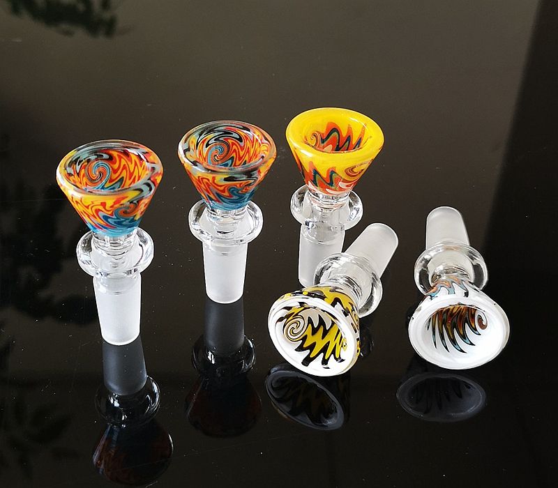 2020 14mm Male Glass Bowls Funnel Colored Smoking Bong Bowl Piece Heady