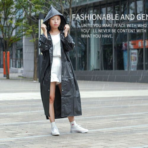 Unisex Women Men Hooded Raincoat Waterproof Poncho Long Sleeve Outdoor Coats Hot