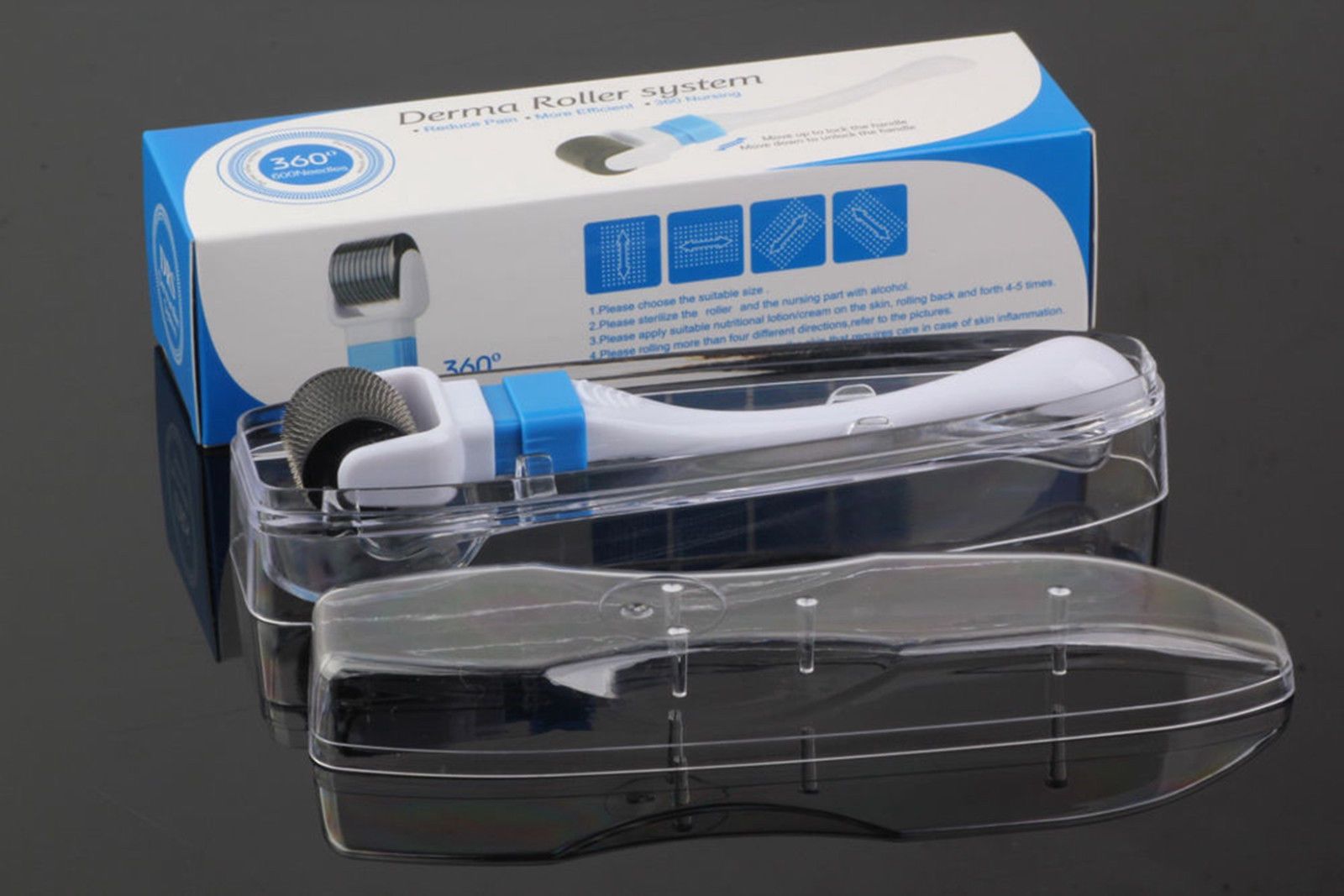 600 Needles Derma Roller With 360 Degree Rotating Roller Head DRS