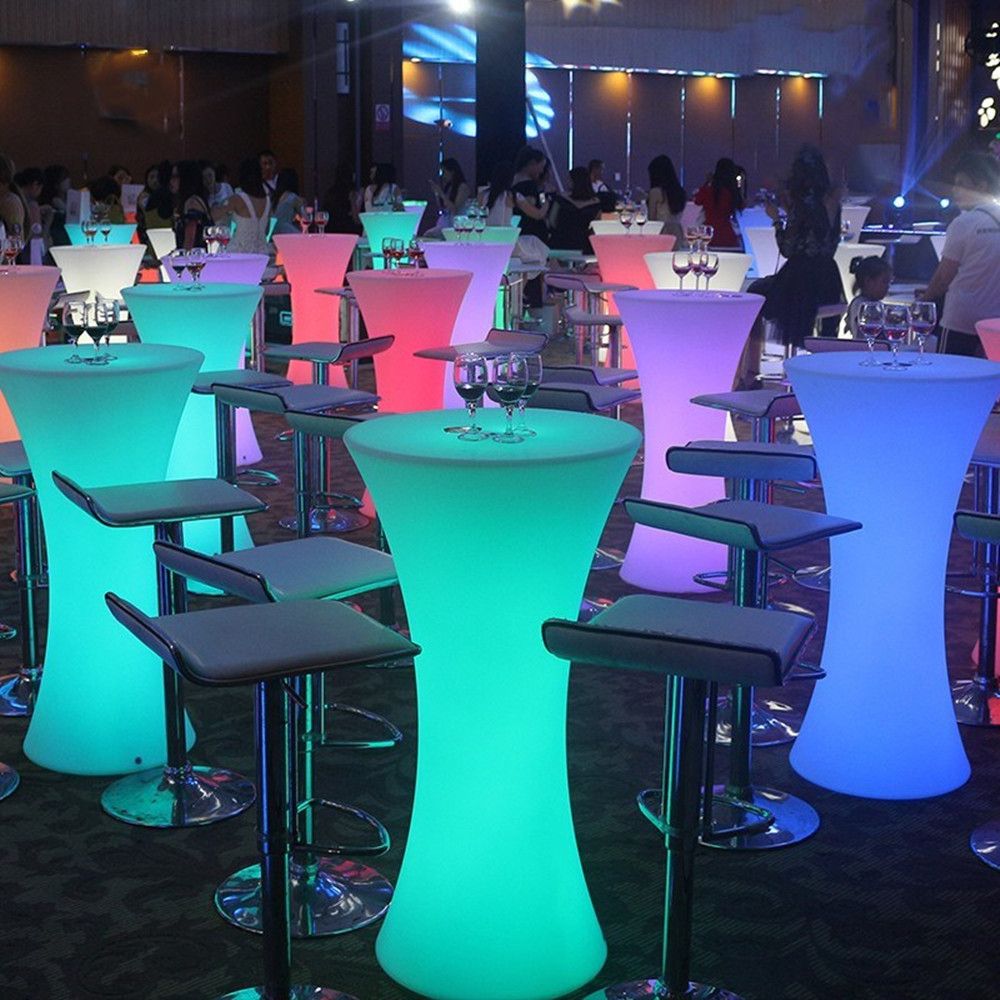 2021 110CM Height LED Illuminated Cocktail Table Lighted Up Bar Tables