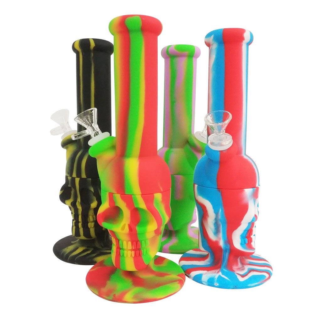 2021 11 Skull Silicone Dry Herb Bongs And Pipes For Sale BPA Free