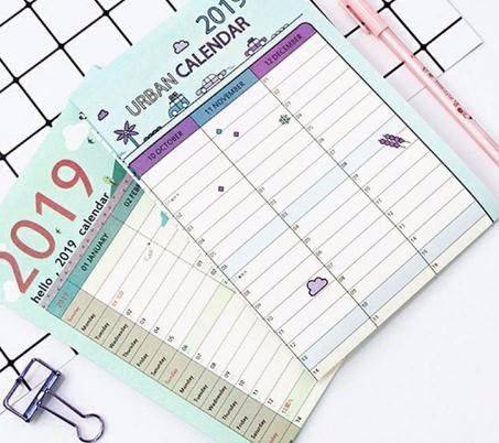 2019 365days paper wall calendar office school daily planner notes