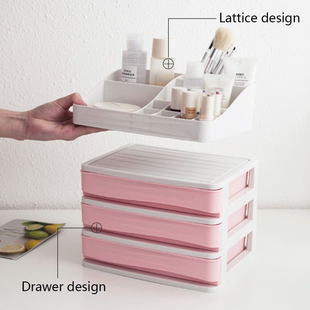 Multi Layer Plastic Storage Box Cosmetic Drawer Makeup Organizer Desktop Jewelry Sundry Case Container Holder