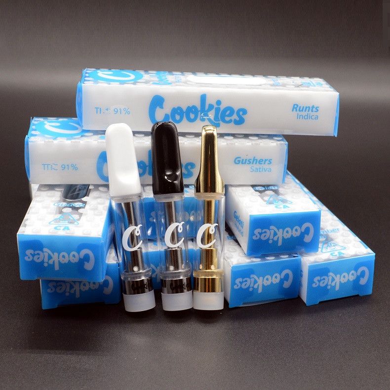 Cookies Carts 1.0ml Ceramic Coil Vape Cartridge Packaging Empty Glass