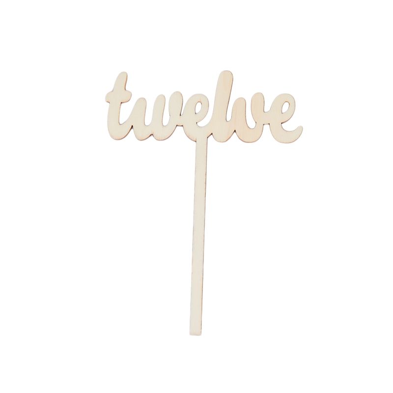 12pcs One Twelve Wooden Table Numbers On Sticks For Wedding Party Decoration