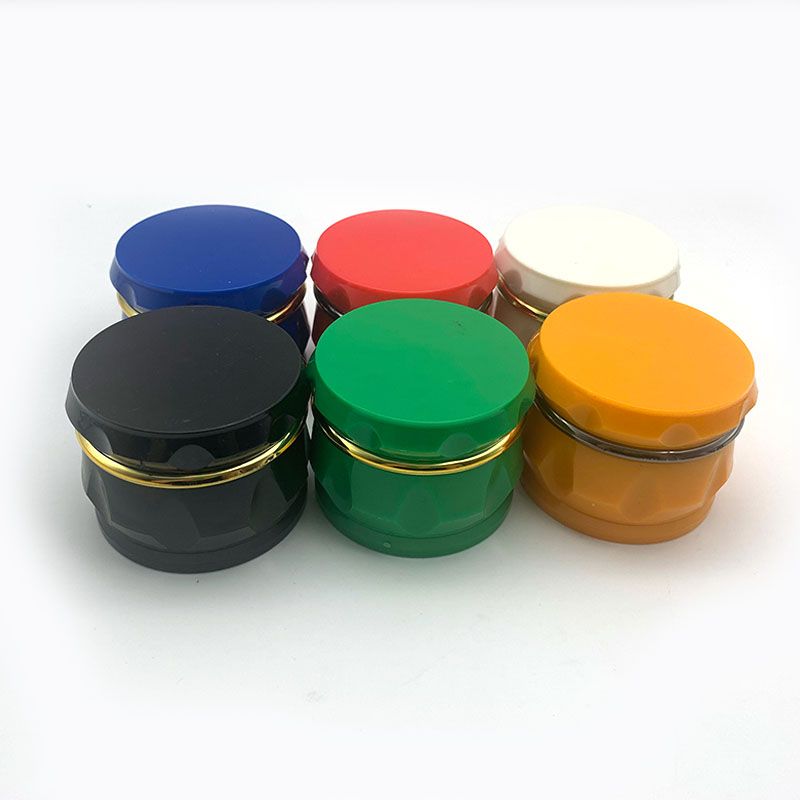 2020 60mm Herb Grinder 4 Layers Hard Plastic Crusher Herbal Spice Drum Grinders Tobacco Storage