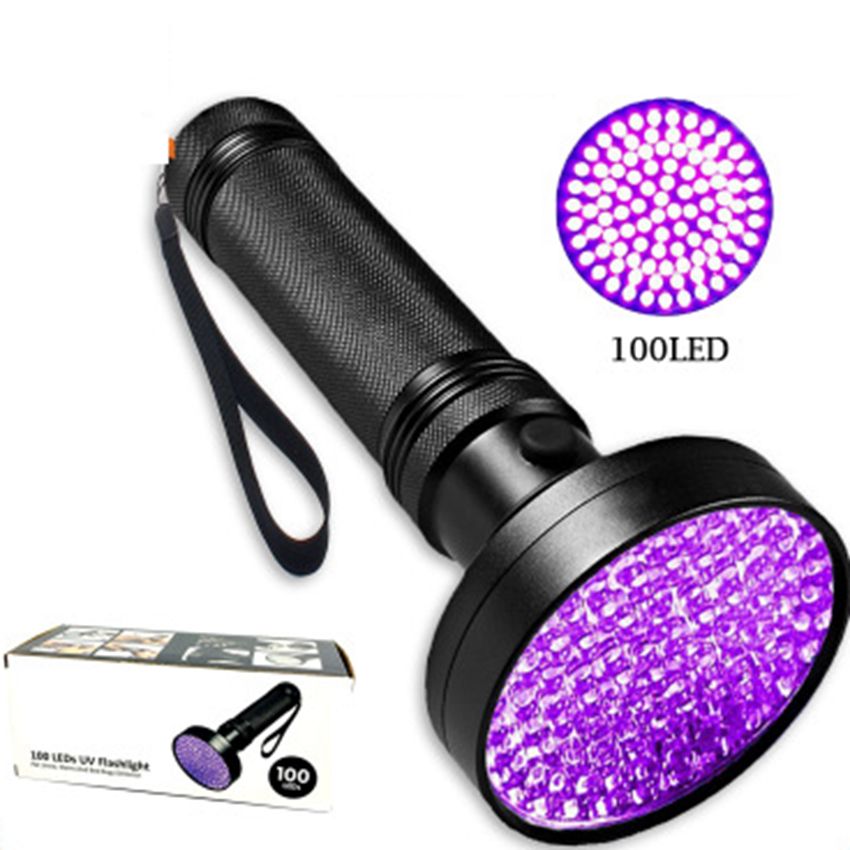 3W UV Black Flashlight 100 LED Best UV Light For Home & Hotel