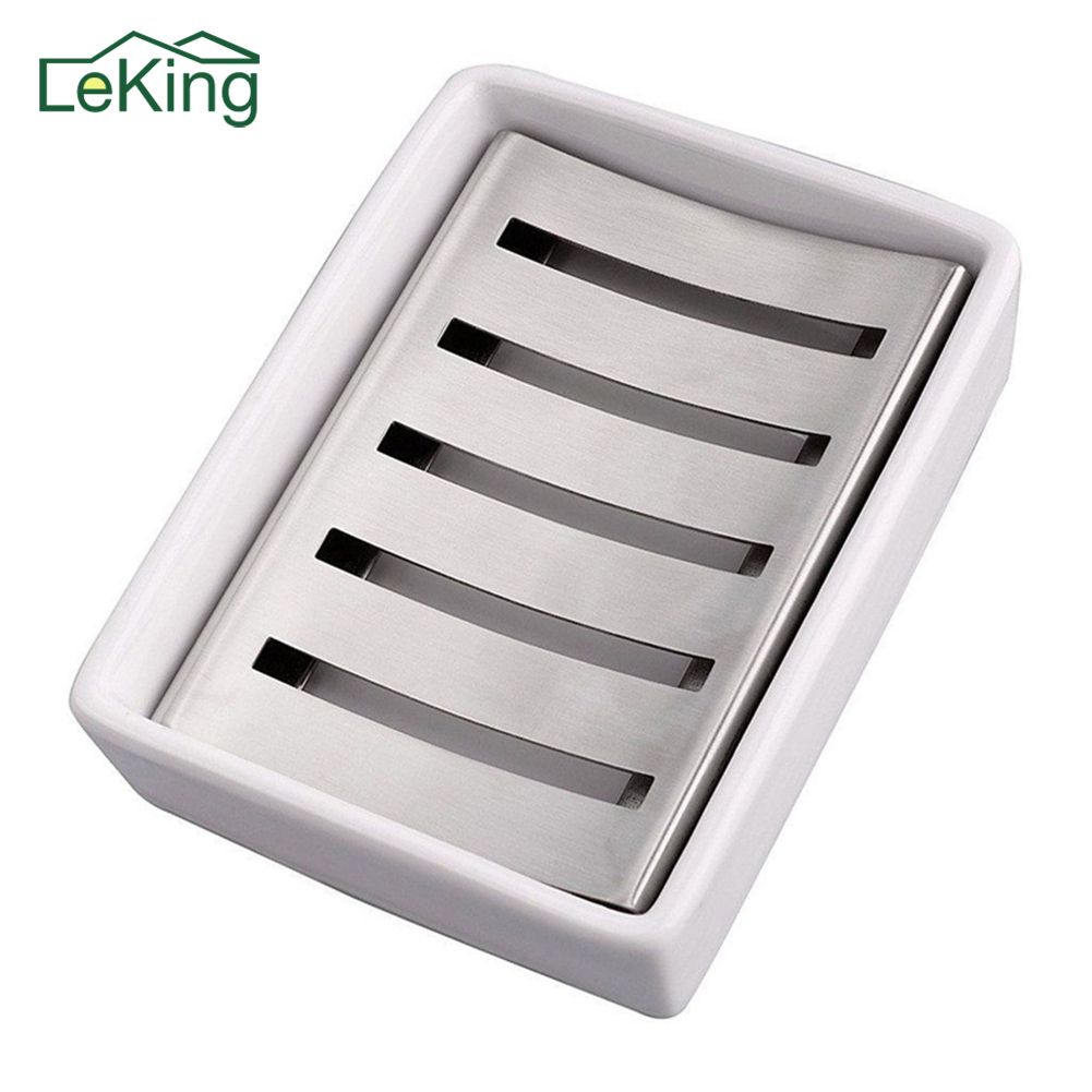 2021 304 Stainless Steel Soap Dish Water Draining Colander European Innovative Handmade Ceramic