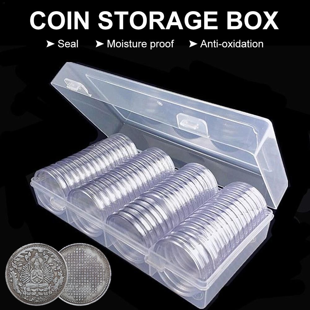 2021 40 Mm Silver Eagles Coin Capsules Case Holder Storage Container With Storage Organizer Box