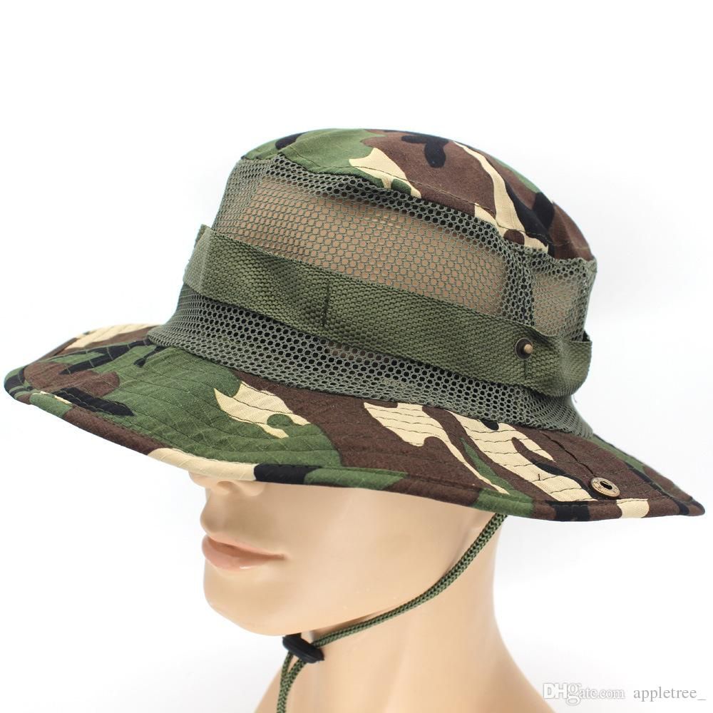 Camouflage Boonie Hat Jungle Military Cap Designer Foldable Cowboy Hats ...