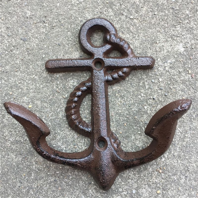 2021 Cast Iron Anchor Hook Wall Hanger Decor Nautical Towel Coat Holder