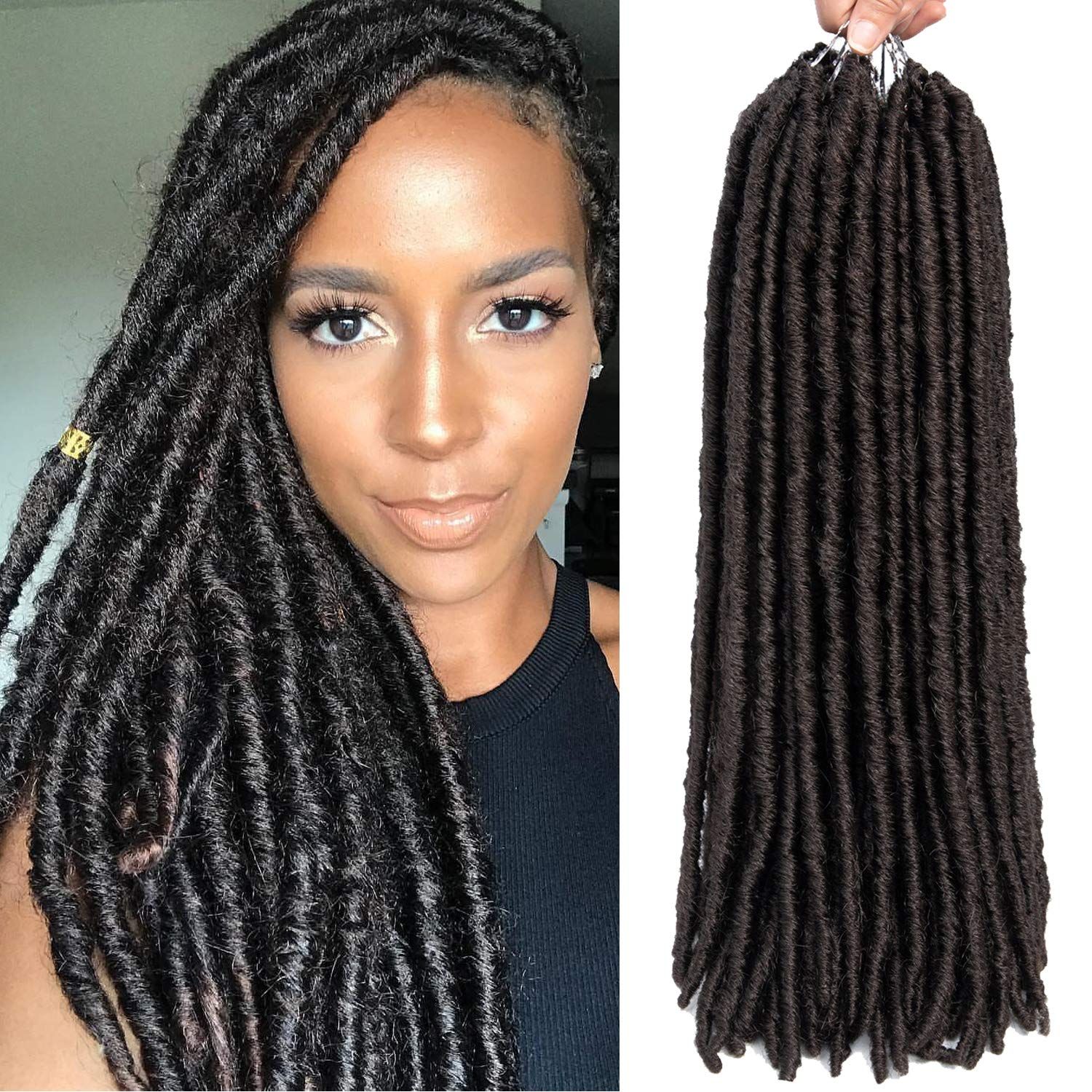 2021 Hot! 18inch Dreadlocks Crochet Braids Soft Faux Locs Crochet Hair