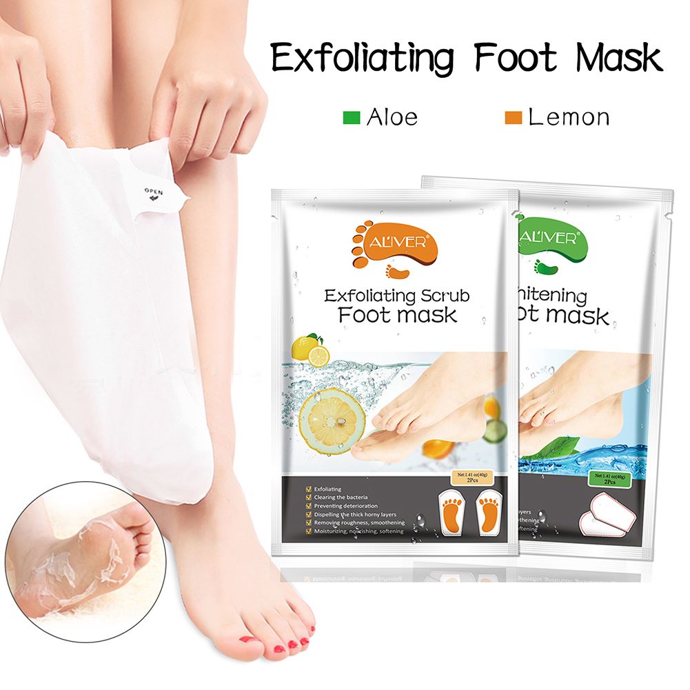 Lemon Aloe Foot Spa Treatments Foot Mask Socks Peel Off To Remove Dead