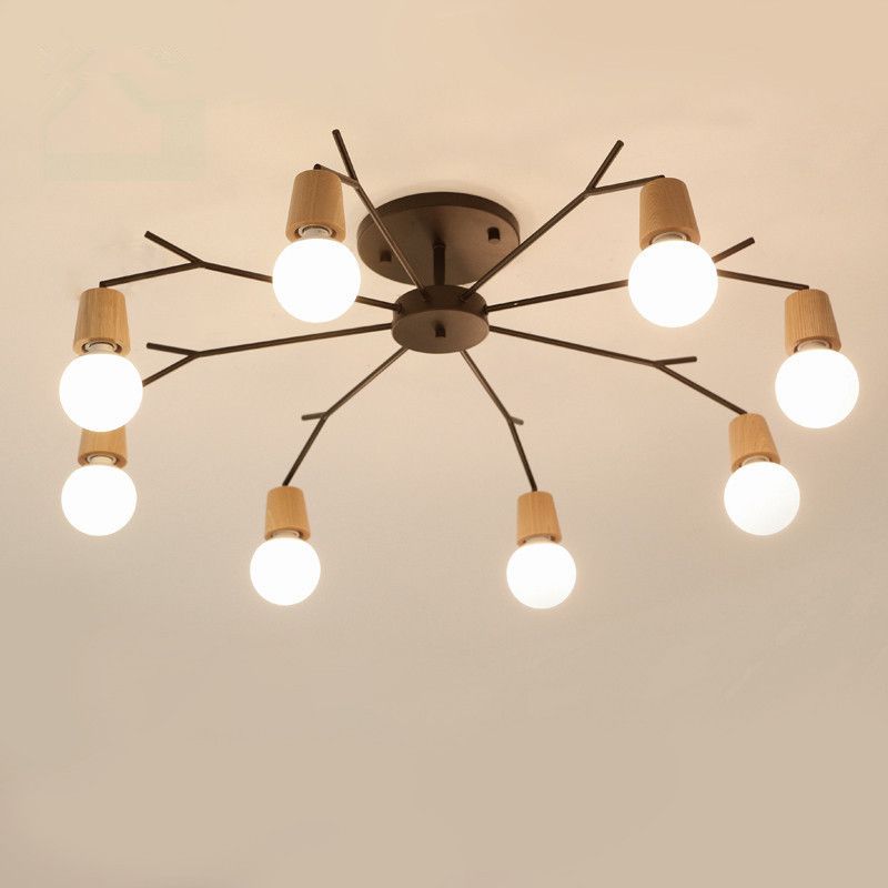 Wireless Ceiling Lights For Living Room Bedroom Children S Kitchen Light Luminaria Led 3 5 8 Wooden