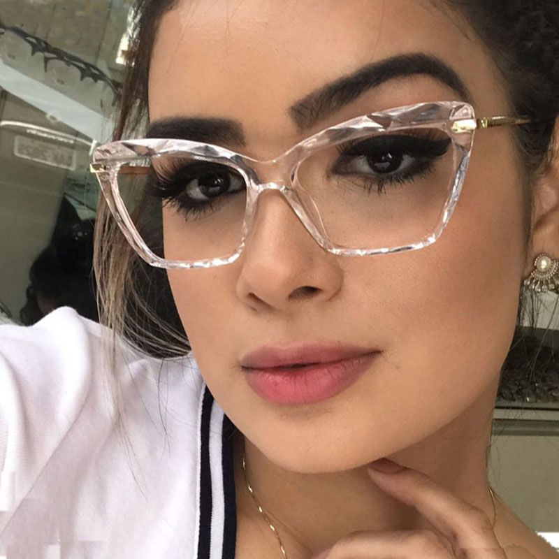 2021 Fashion Square Glasses Frames For Women Trendy Sexy Cat Eye