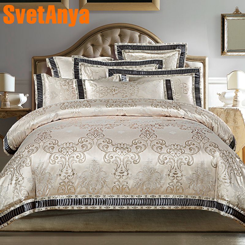 Svetanya Jacquard Bedding Sets Queen King Size Sheet Pillowcases Or Cushion Cover Quilt Set