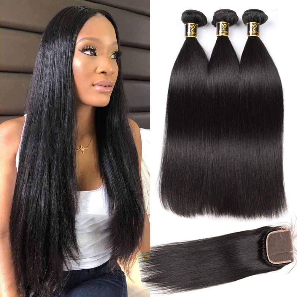 Straight Peruvian hair with closure Straight Peruvian hair with closure