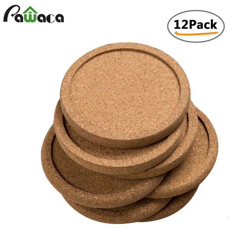 2019 Plain Round Cork Coasters Set Coffee Cup Mat Drink Tea Pad