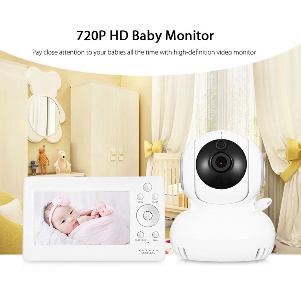 Fimei 720p Hd 5 Inch Two Way Audio Sound Temperature Alarm Baby Monitor Lcd Screen Baby Sleep Security Video Camera Monitor