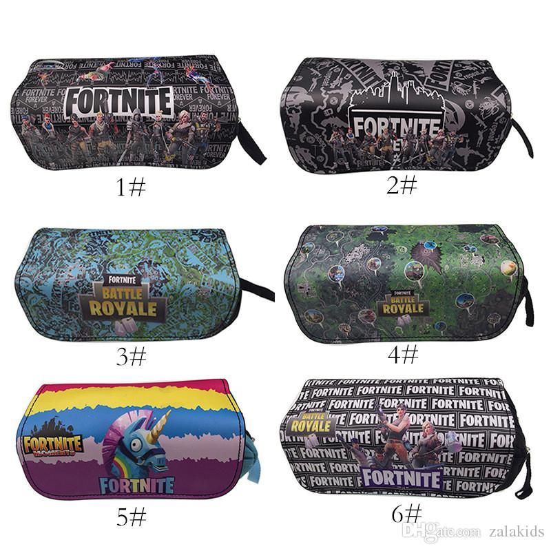 compre bolso lapiz fortnite de dibujos animados de gran capacidad dos capas de cremallera estuches de lapiz papeleria bolsa de almacenamiento bolsa de - fortnite dibujos a lapiz