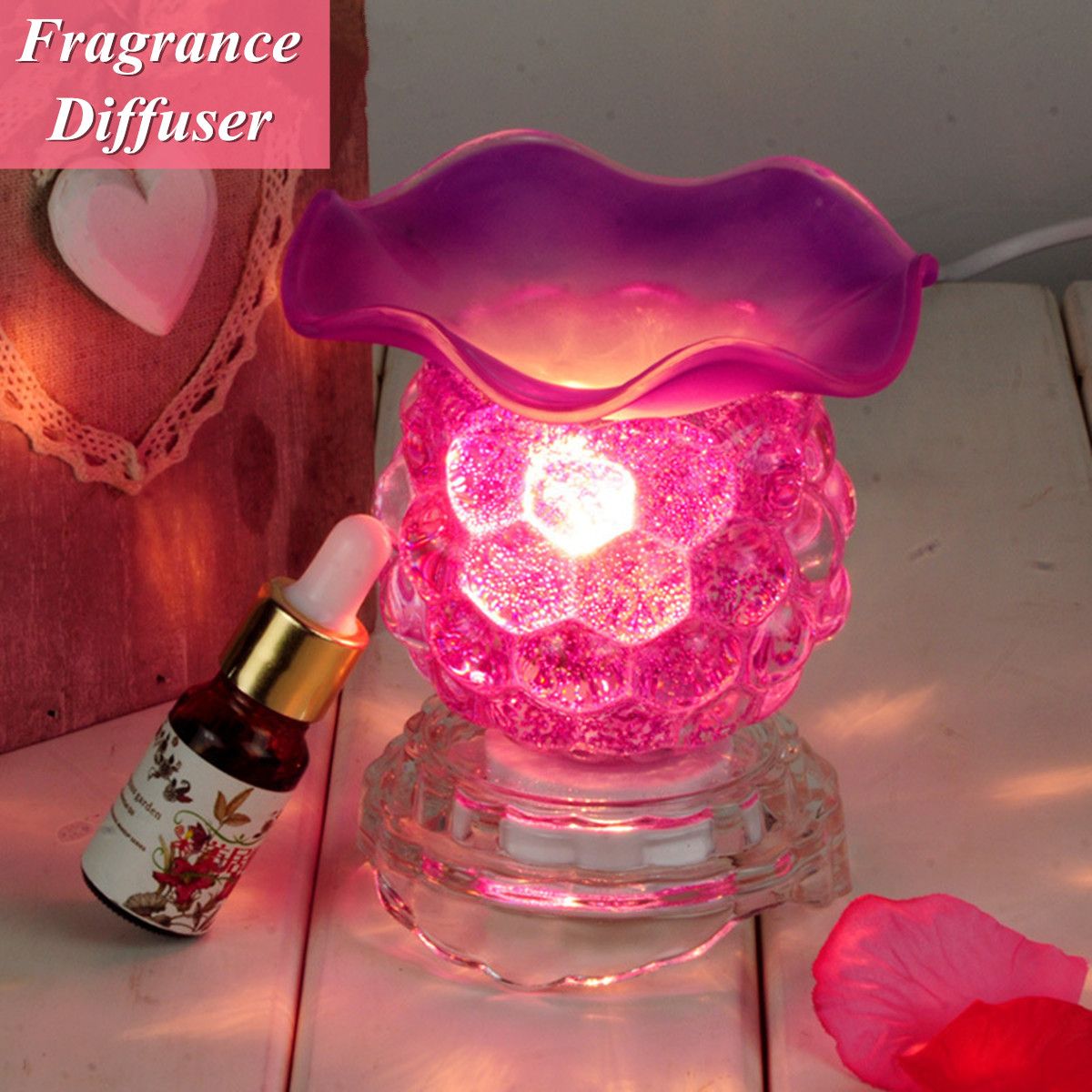 2019 Warmer Burner Bulb Fragrance Elegant Purple Lamp Electric Warmer Burner Bulb Fragrance Elegant Purple Lamp Electric Scented Oil Diffuser Essential Resh Aroma Us Eu Plug Pink