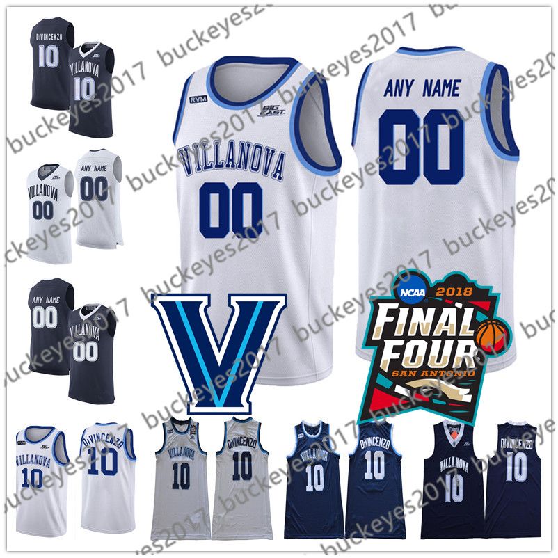 2020 Custom Villanova Wildcats NCAA White Navy Personalized Stitched