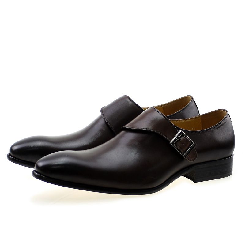 Compre Zapatos De Vestir De Los Hombres De Diseño Cuero Genuino Hebilla