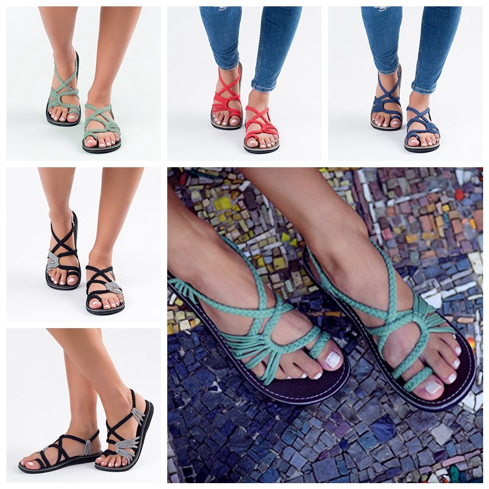 D Sandales Tresse Été Plat Amerique Lady Bottomed Et Bout Boho Chaussures Ouvert Femmes Sandale Europe Aaa1939 Plage 0nOPwk