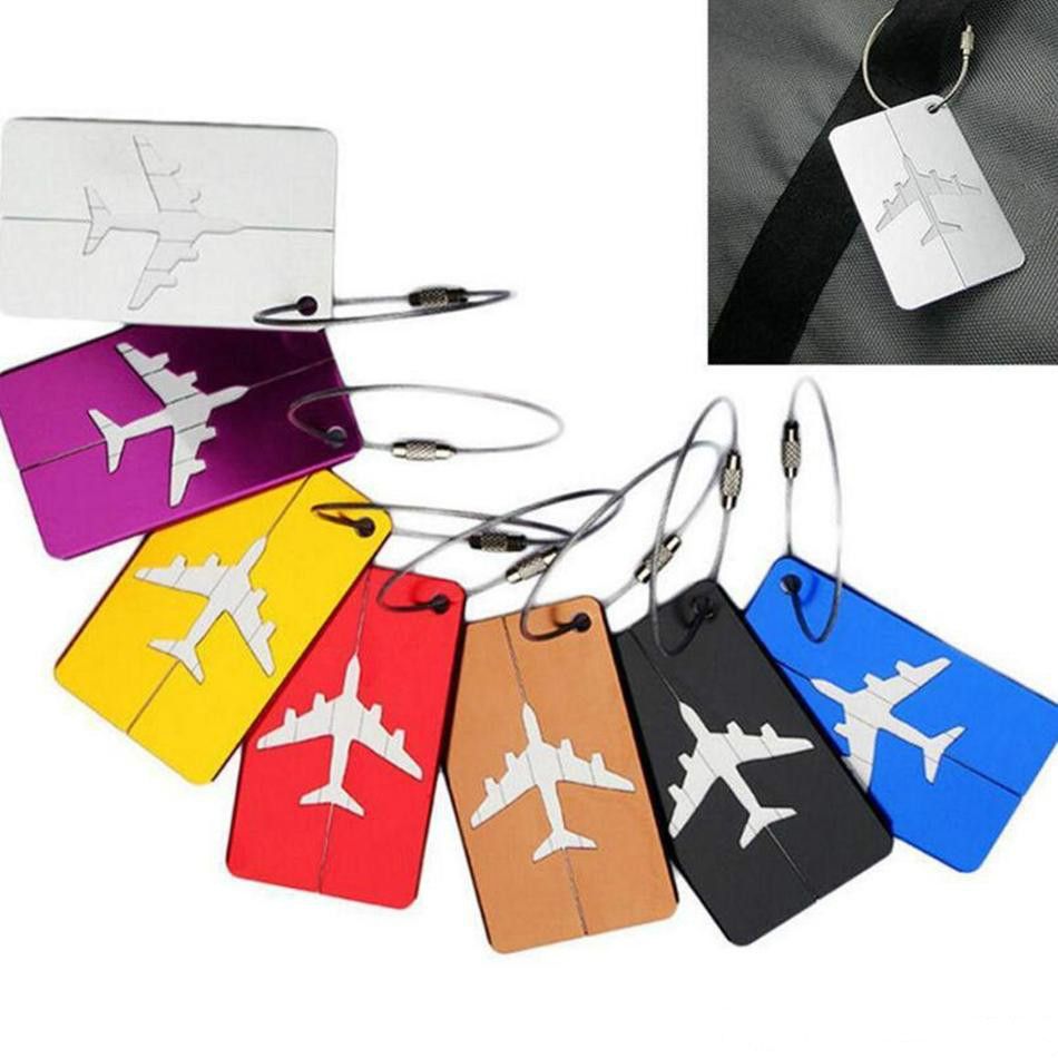 2020 Air Plane Pattern Luggage Tag Baggage Handbag ID Tag Name Card ...
