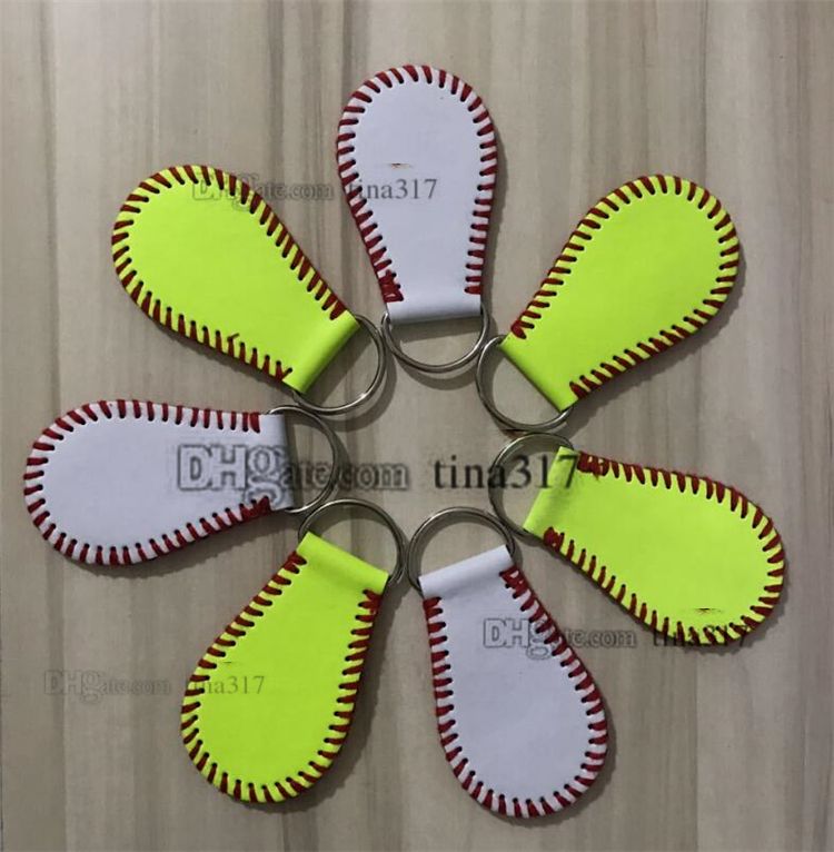 2020 Hot Sale Baseball Keychain PU Leather Keychain Softball Baseball