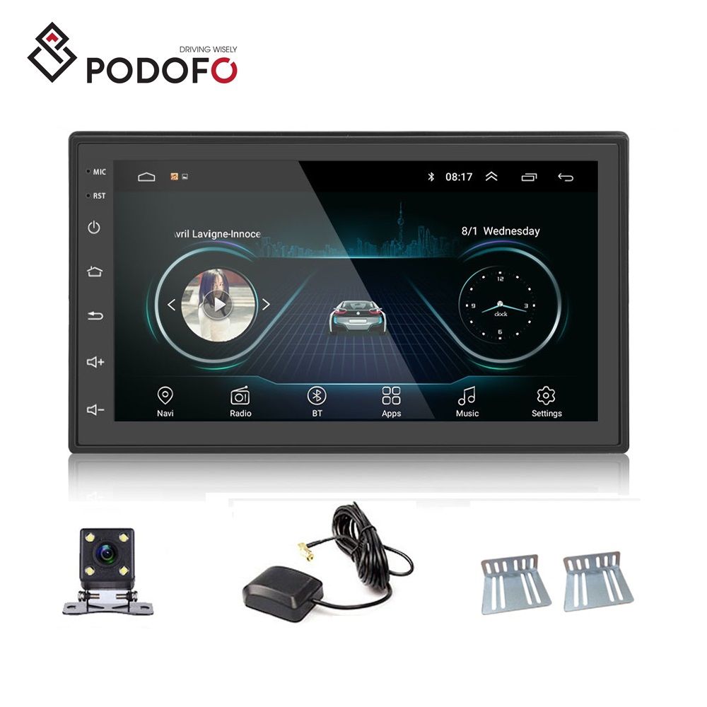 2DIN 7/" Android 8.1 Car Stereo MP5 Player Bluetooth GPS Navi WiFi FM+Rear Camera