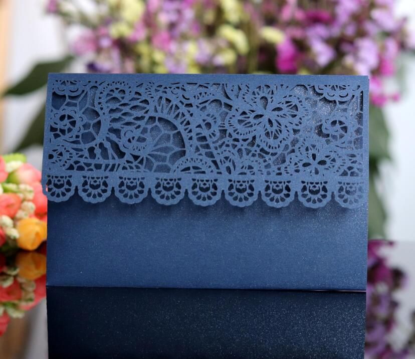 New High Quality Business Invitation Laser Cutout Pocket