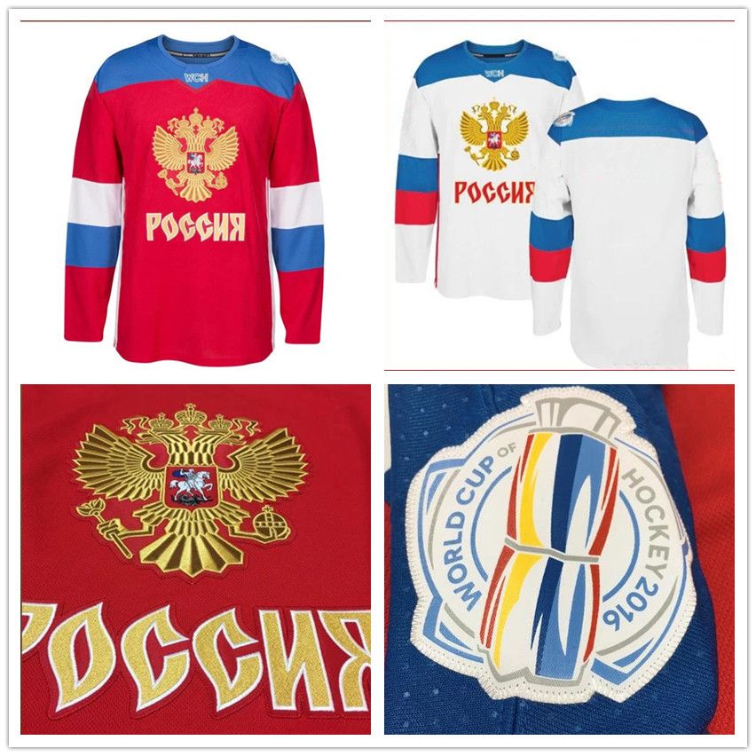 2020 Custom Jersey MEN'S TEAM RUSSIA 2016 WORLD CUP HOCKEY JERSEY Red