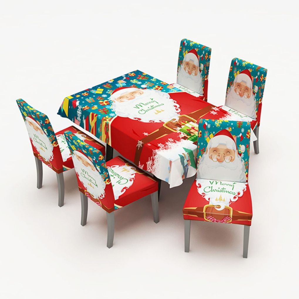 Christmas Chair Table Cover Big Elastic Seat Chair Covers Xmas