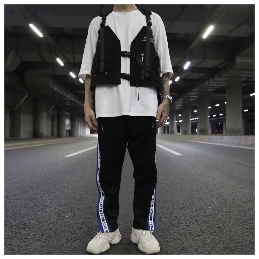 2021 Fashion Hip Hop Sleeveless Vests Men Cargo Waistcoat With Pockets