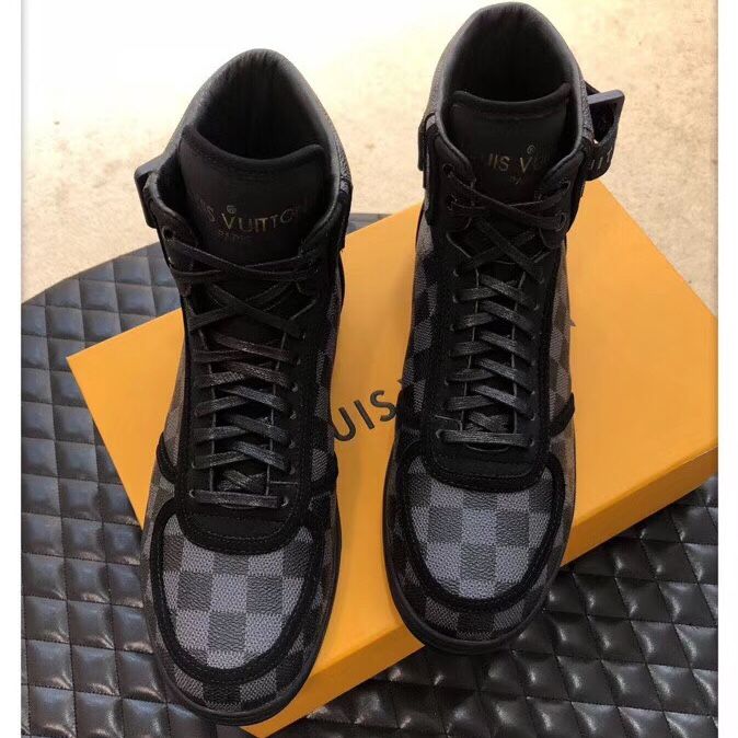 Damier Graphite Designer Shoes Mens Sneakers Males High-Top Casual ...