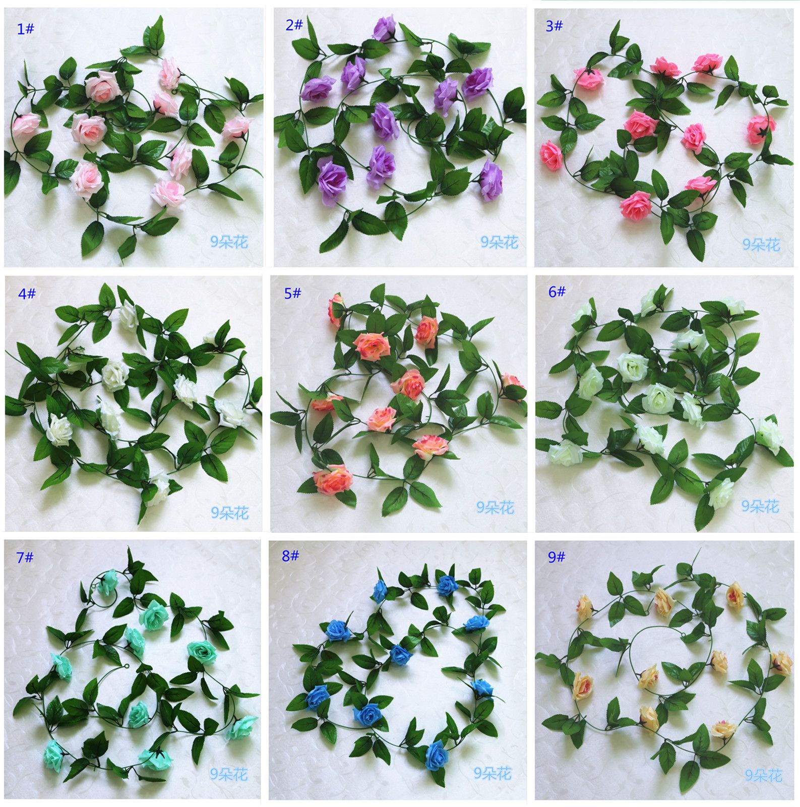2019 245CM Artificial Silk Flower Rattan Wedding Decoration