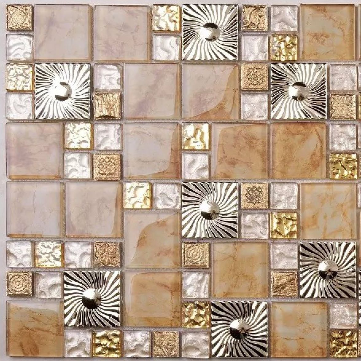 Gold Yellow Glass Mosaic Kitchen Tile Backsplash Ssmt408 Stainless Steel Metal Wall Tiles