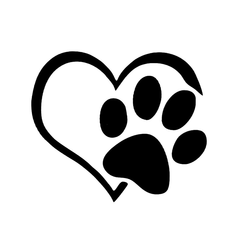 Download 2019 Lovely Heart Shaped Dog Cat Paw Print Car Sticker For ...