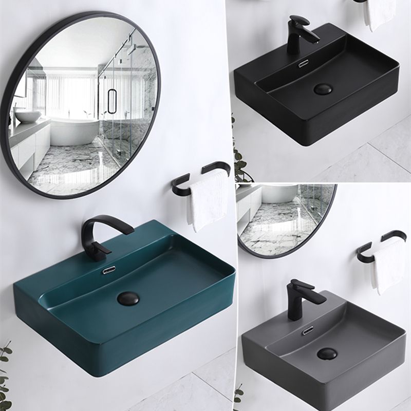 2021 Matte Grey Wash Hand Basins Wall Hung Wash Basin Simple Ceramic